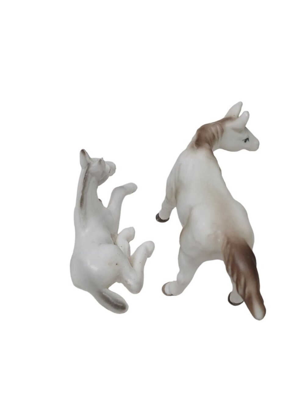 VTG Mare Foal Figurines Japan White & Brown Set of 2 Genuine Bone China #S-3 - Picture 11 of 13